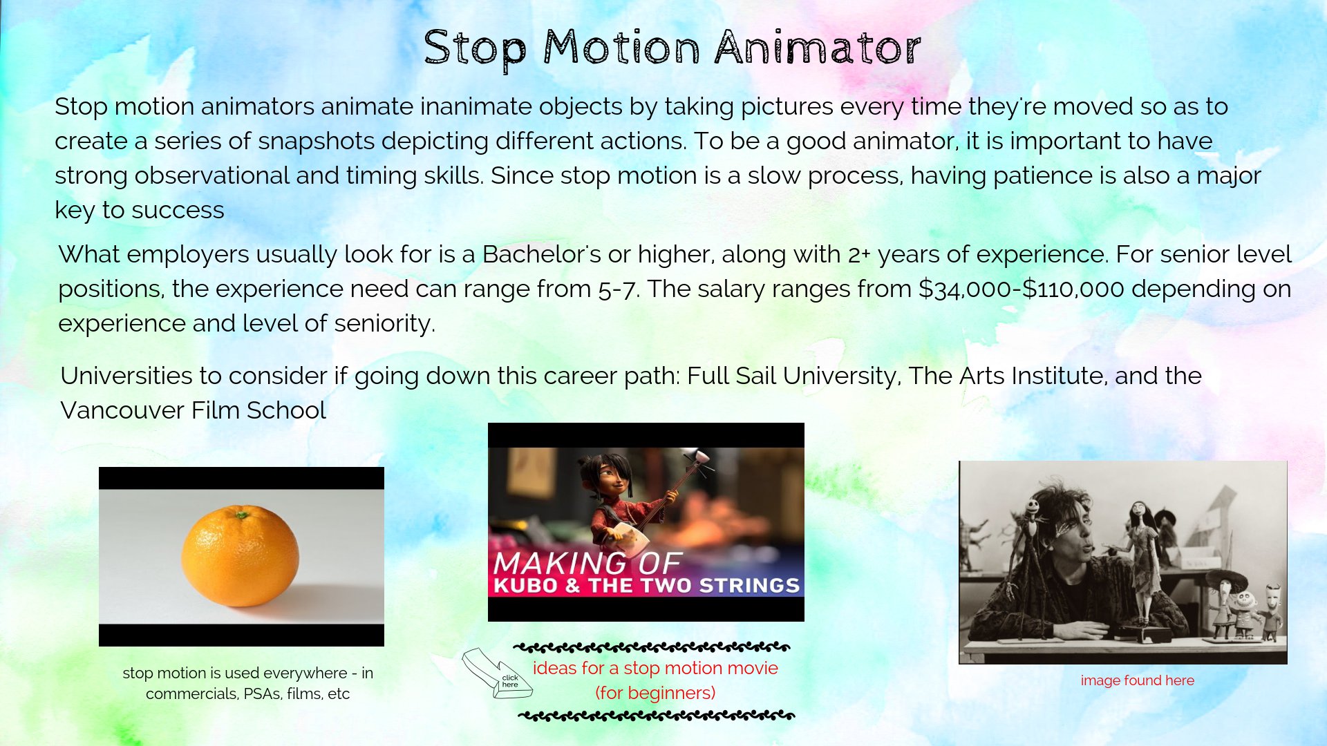 Buncee - Careers in Stop Motion